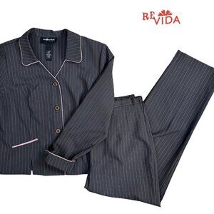 Vintage Grey and Pink Pin Stripe Suit Pantsuit Set